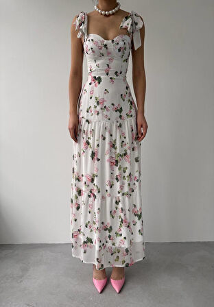 Poses Omuz Bağlamalı Elbise