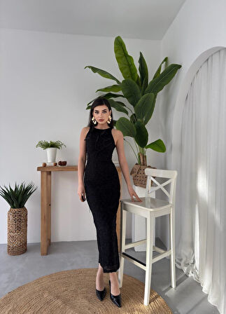 Lers Çiçek Detaylı Elbise