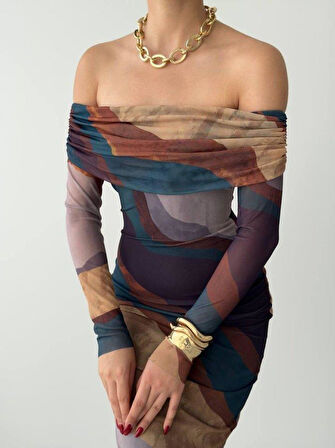 Sevilla Madonna Yaka Tül Elbise