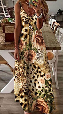 Kadın Suprem Kumaş Dijital Baskılı Elbise