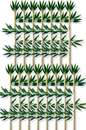 Yapay Yapraklı Dekoratif Bambu Çubuğu 80 Cm 15 Adet Islak Doku