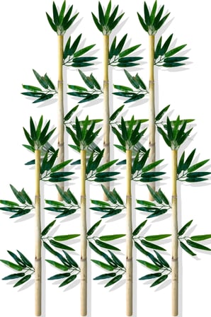 Yapay Yapraklı Dekoratif Bambu Çubuğu 80 Cm 7 Adet Islak Doku