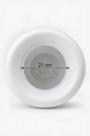 Lüks Lale Tasarım Beyaz Plastik Saksı 25L – 38.5x36.5 cm UV Korumalı