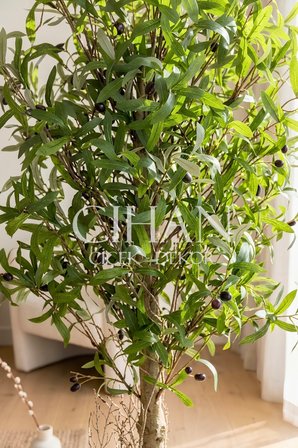 150 Cm Lüks Yapay Zeytin Ağacı - 27X33 Cm Plastik Küre Saksı