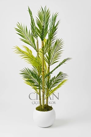 Yapay 3 Bambulu Çikas Palmiye Ağacı 150 Cm 27*33 Küre Saksılı