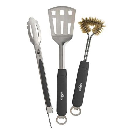 Napoleon Üçlü Set - Spatula, Maşa, Temizleme Fırçası