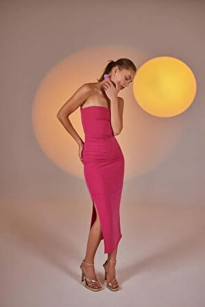 Markano Bodycon Elbise Pembe