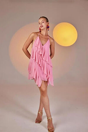 Markano Capri Elbise Pembe