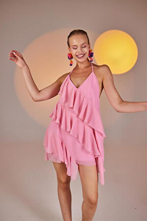 Markano Capri Elbise Pembe