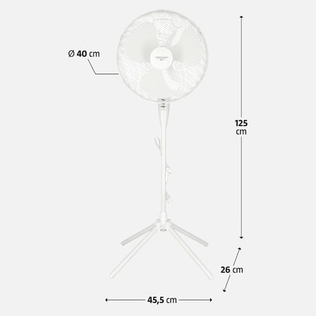 Ayaklı Vantilatör 50W 3 Kademeli Salınımlı Yükseklik Ayarlı