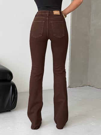 Yüksek Bel Flare Jean İspanyol Paça Pantolon