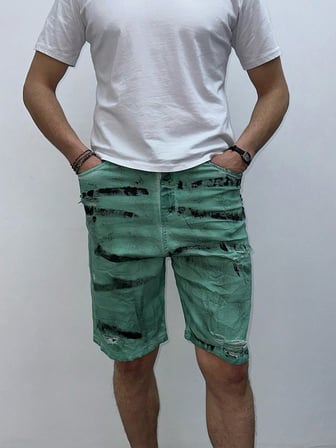 Street Style Hafif Esnek Erkek Jean Şort
