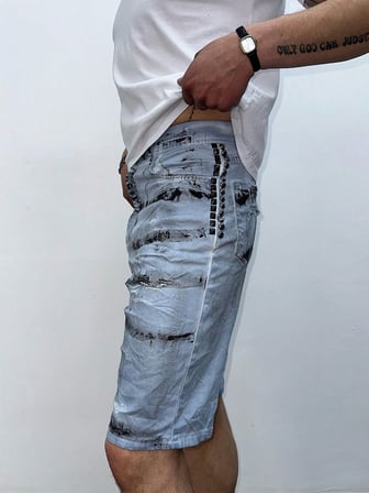 Street Style Hafif Esnek Erkek Jean Şort