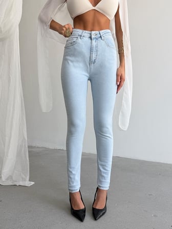 Kadın Yüksek Bel Skinny Jean Pantolon