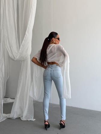 Kadın Yüksek Bel Skinny Jean Pantolon