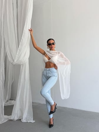 Kadın Yüksek Bel Skinny Jean Pantolon