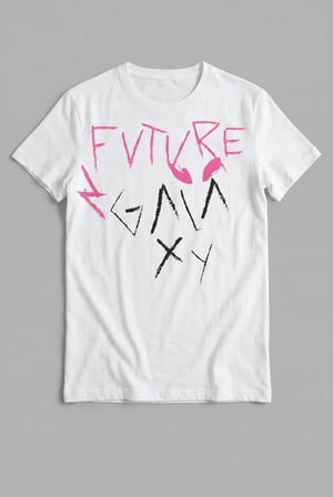 Erkek Sırtı Yazılı ve Alien Desenli Bisiklet Yaka Streetwear Tişört