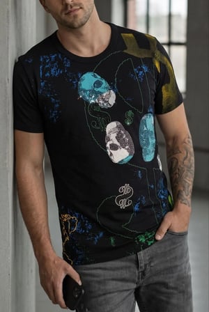 Erkek Tasarım Baskılı Streetwear Kısa Kollu Tişört
