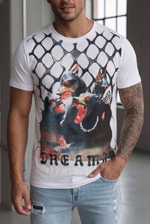 Erkek Tasarım Baskılı Streetwear Kısa Kollu Tişört