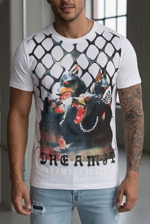 Erkek Tasarım Baskılı Streetwear Kısa Kollu Tişört