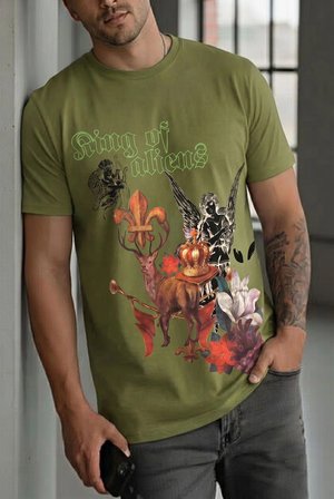 Erkek Slim Fit  Baskılı Tasarım Streetwear Tişört