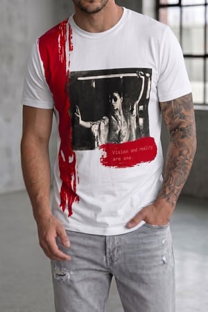 Erkek Sinematik Grafik Baskılı Streetwear Tişört