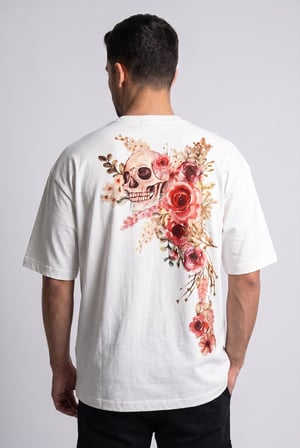 Erkek "No Fear Of Death" Yazılı Grafik Baskılı Salaş T-shirt