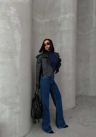 Yüksek Bel Wide Leg Jean Pantolon – %98 Pamuk Elastan, Bol Paça, Rahat Kalıp, Günlük & Şık Kadın Denim Pantolon