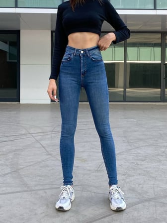 Kadın Yüksek Bel Skinny Jean Pantolon