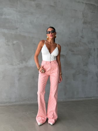 Yüksek Bel Flare Jean İspanyol Paça Pantolon
