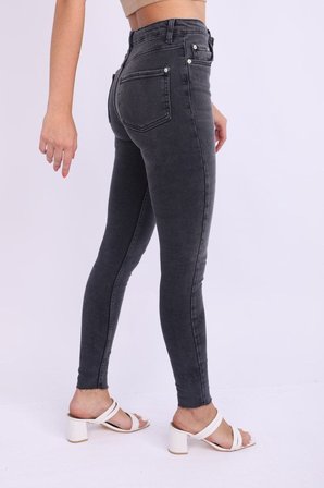 Kadın Yüksek Bel Skinny Denim Jean Pantolon