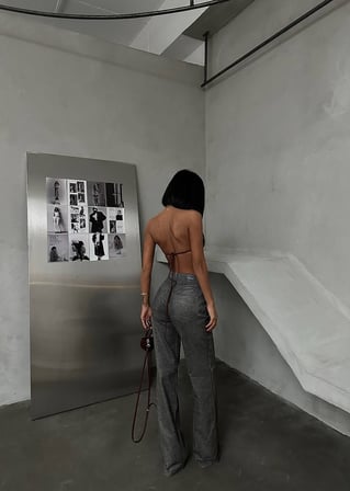 Taba Deri Görünümlü Yılan (Snake) Desenli Bol Paça Pantolon