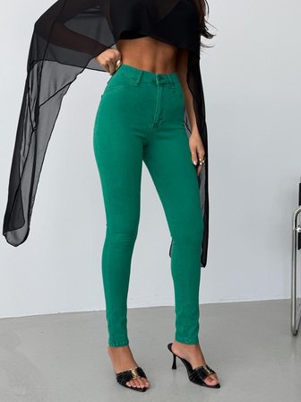Kadın Yüksek Bel Skinny Jean Pantolon – Esnek vücuda oturan
