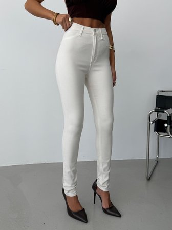 Kadın Yüksek Bel Skinny Jean Pantolon – Esnek vücuda oturan