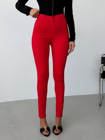 Kadın Yüksek Bel Skinny Jean Pantolon – Esnek vücuda oturan
