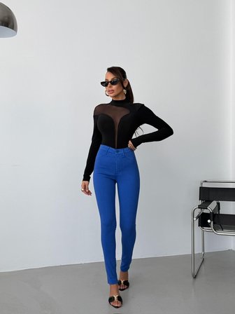 Kadın Yüksek Bel Skinny Jean Pantolon – Esnek vücuda oturan