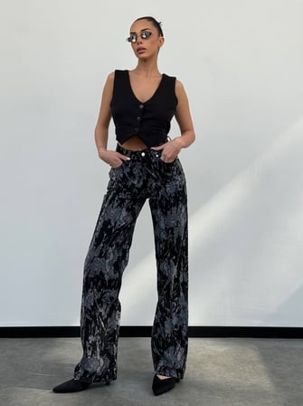 %100 Pamuk Pantolon: Yüksek Bel, Rahat Kesim Vintage Stil