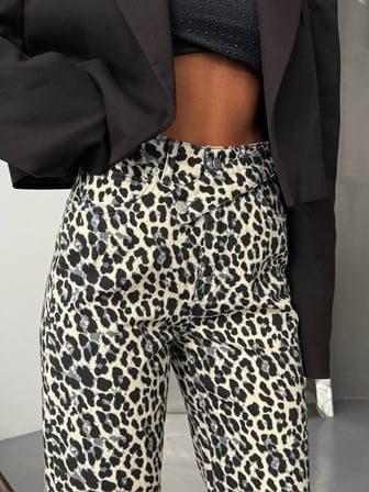 Kadın Yüksek Bel Çapraz Kemer Wide Leg Jean – %100 Pamuk Denim Pantolon