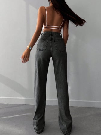 Kadın Wide Leg Jean - %100 Pamuk Bohem Tarz Bol Paça Pantolon