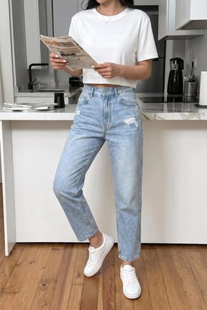 Kadın Yüksel Bel Mom Jean  Pantolon %100 cotton Esneme yok