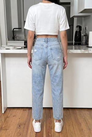 Kadın Yüksel Bel Mom Jean  Pantolon %100 cotton Esneme yok