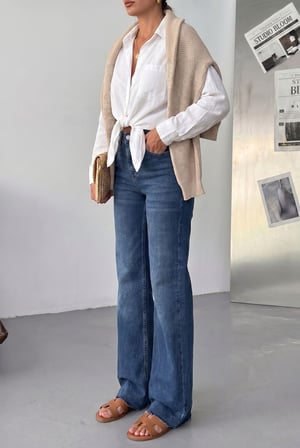 HerTon Yüksek Bel Siyah Wide Leg Pantolon – İspanyol Paça, %98 Pamuk Cotton, Şık ve Modern Kadın Jean
