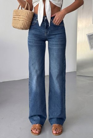 HerTon Yüksek Bel Siyah Wide Leg Pantolon – İspanyol Paça, %98 Pamuk Cotton, Şık ve Modern Kadın Jean