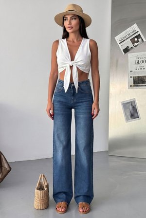 HerTon Yüksek Bel Siyah Wide Leg Pantolon – İspanyol Paça, %98 Pamuk Cotton, Şık ve Modern Kadın Jean