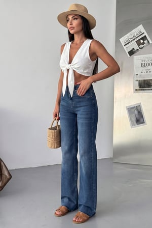 HerTon Yüksek Bel Siyah Wide Leg Pantolon – İspanyol Paça, %98 Pamuk Cotton, Şık ve Modern Kadın Jean