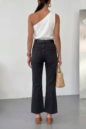 Kadın İspanyol Paça Jean Pantolon-Yüksek Bel Fit Flare Denim