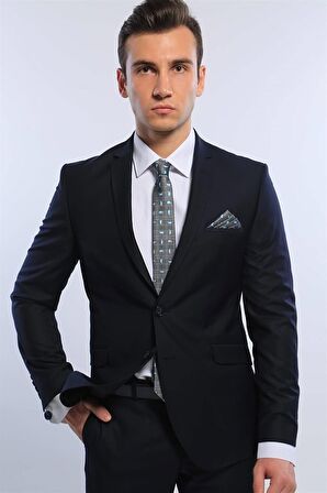 İntersivin Erkek Lacivert Normal Kesim 6 Drop Takım Elbise