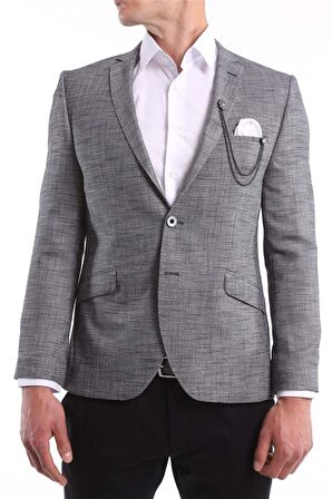 İntersivin 6 Drop Slim Fit Yarım Astarlı  Erkek Blazer Tek Ceket