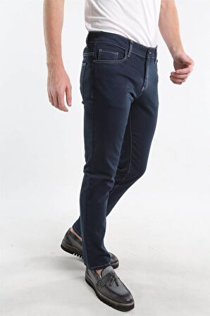 İntersivin Slim Fit Siyah Pamuklu Likralı Lacivert Erkek 5 Cep Pantolon