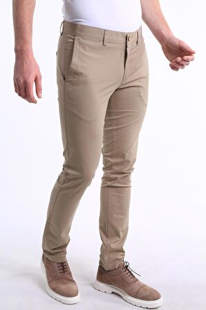 İntersivin Erkek Yazlık Terletmeyen Hafif Kumaş Toprak Slim Fit Pantolon